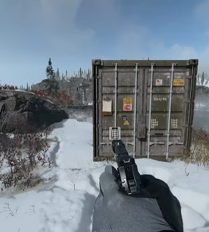 Small Island shipping container near the watchtower (618, 132)